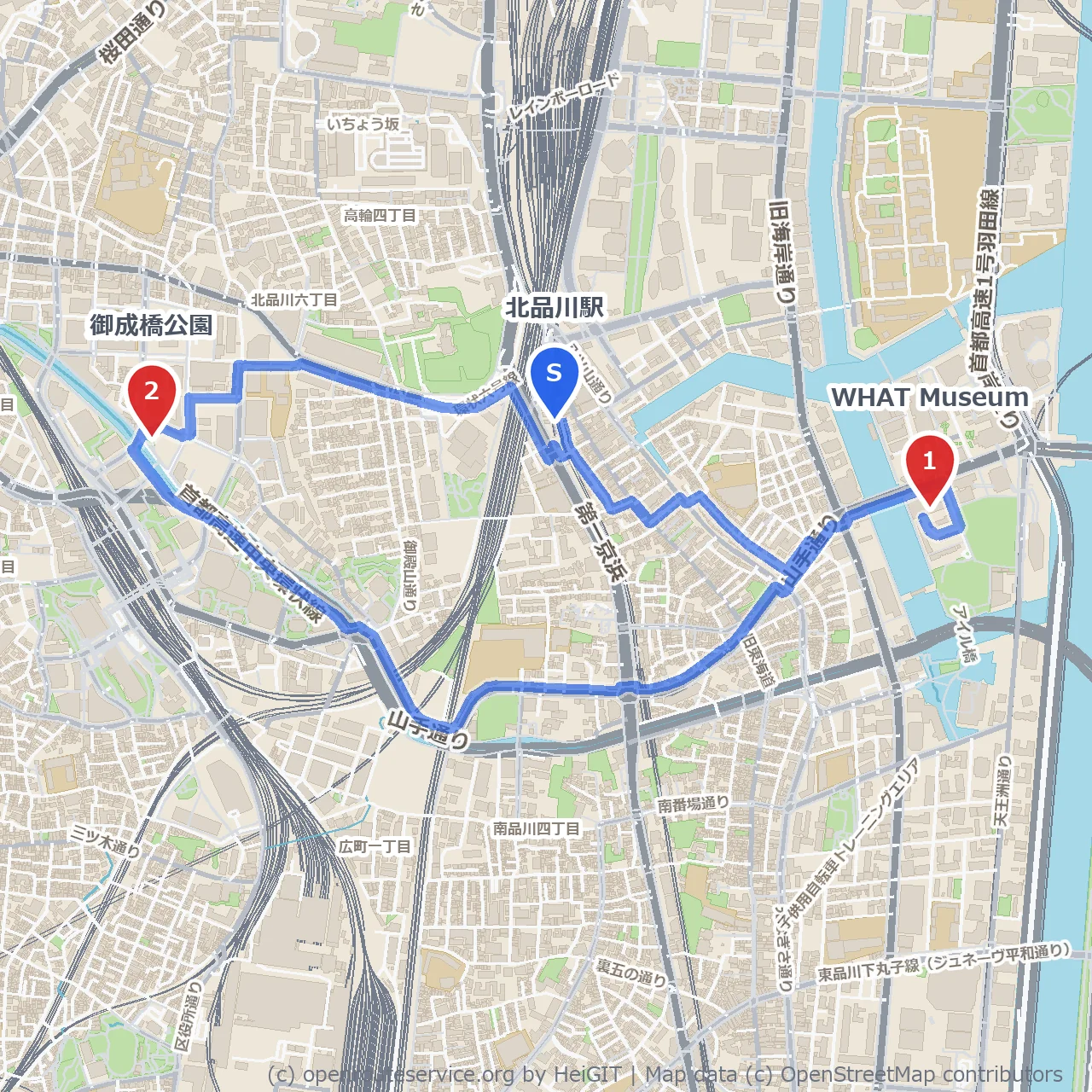 WHAT Museumと御成橋公園で過ごす静かな午後 のコースマップ