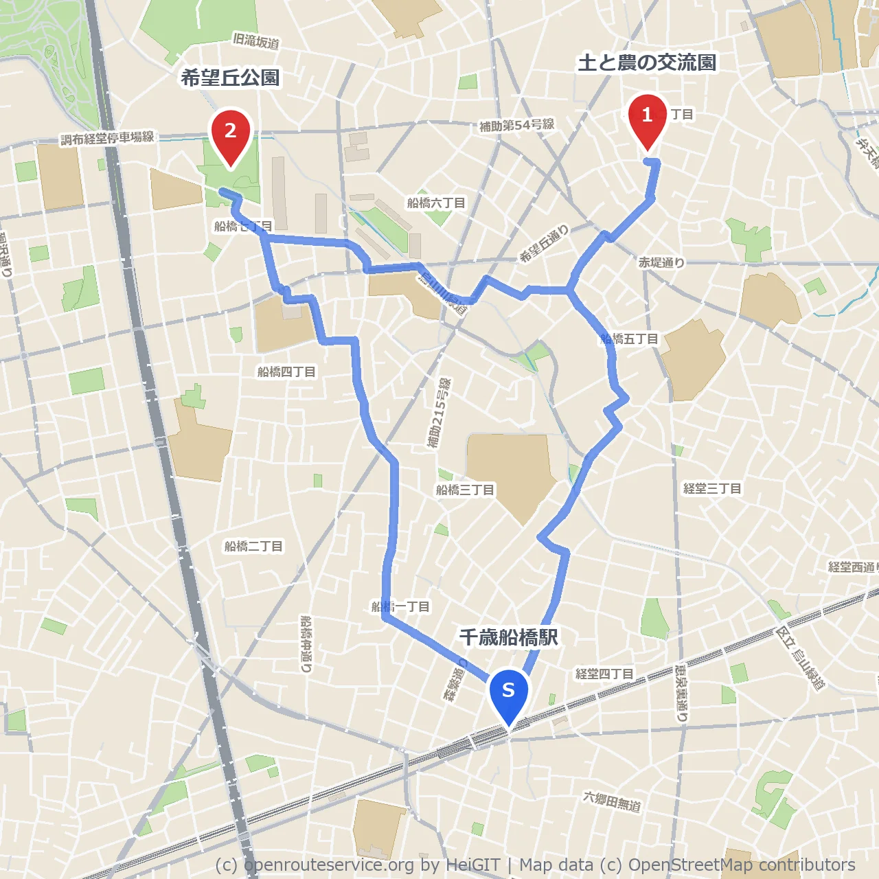 自然と農に親しむ土と農の交流園散歩 のコースマップ