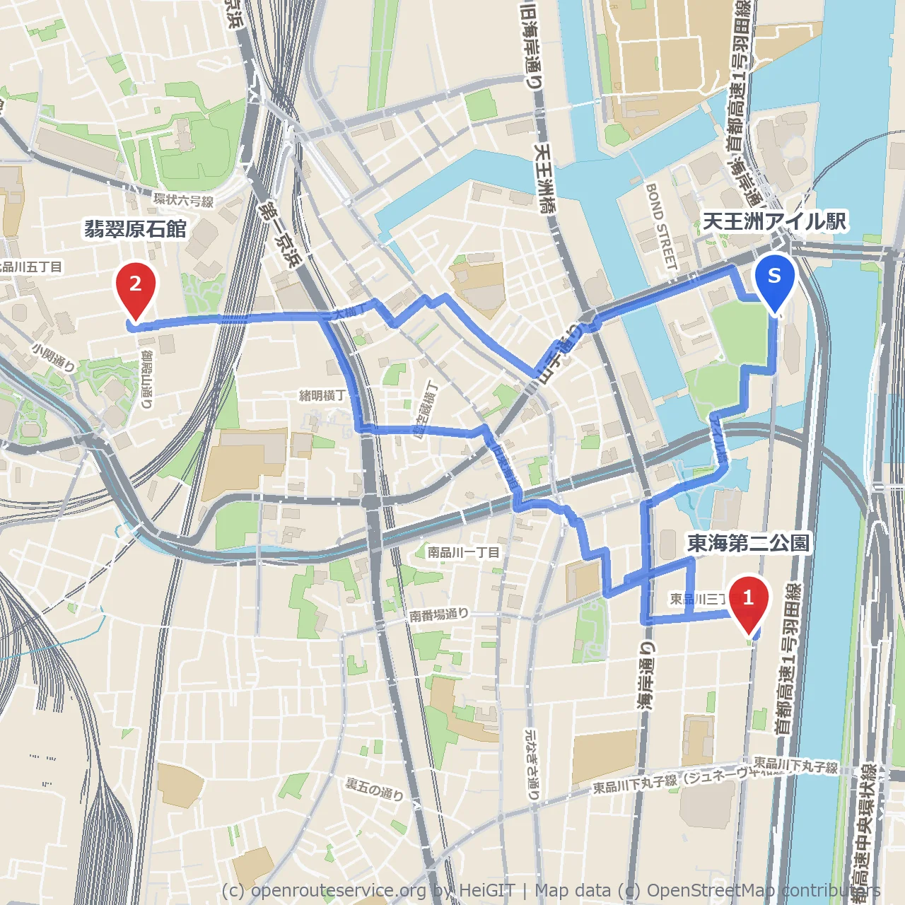東海第二公園と翡翠原石館で自然と芸術を楽しむ のコースマップ